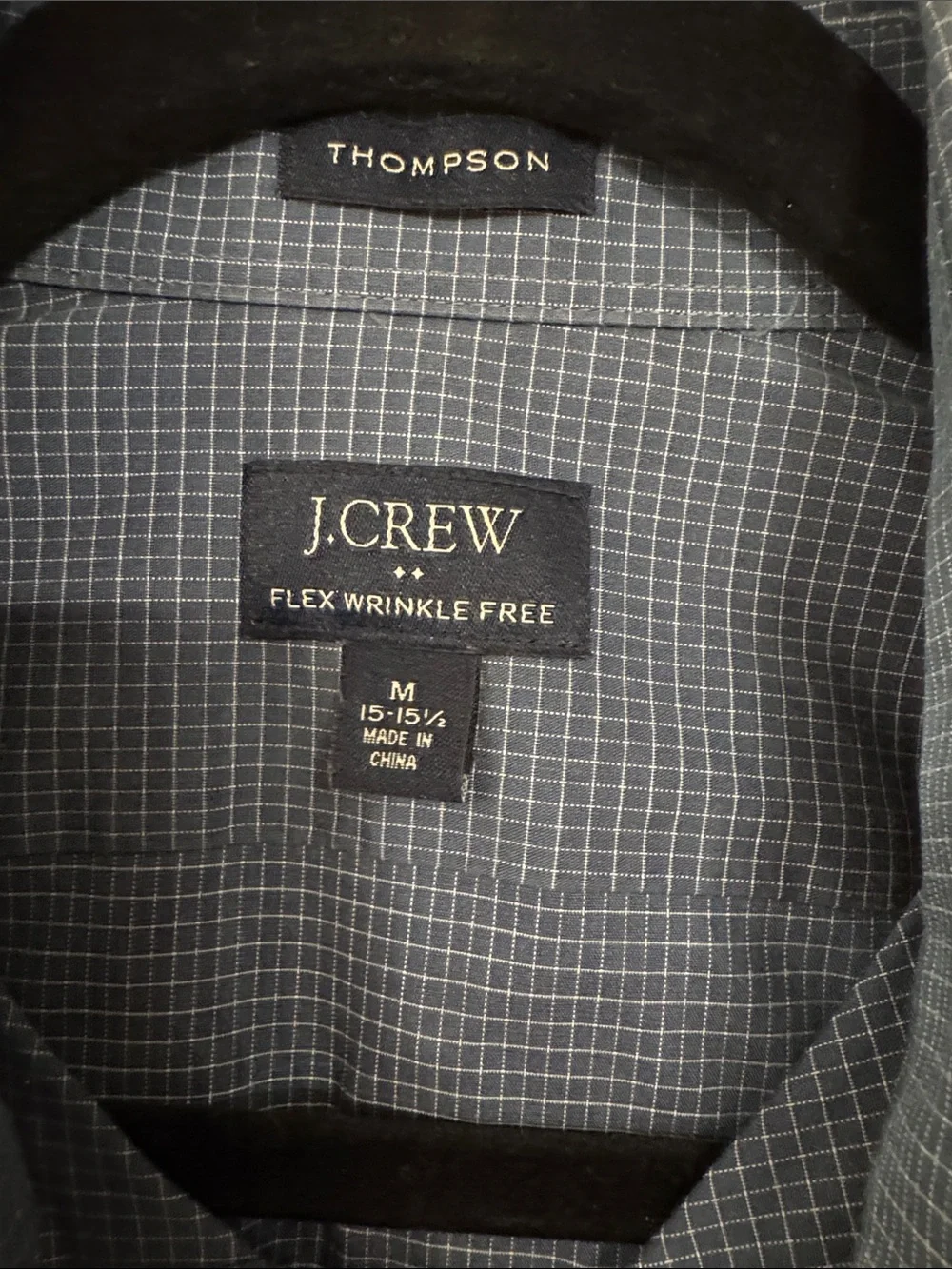 J. Crew Men’s Blue Micro-Check Button-Up Dress Shirt